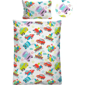 Детское постельное белье Biberna "Адриан", приятное для кожи, охлаждающее, на молнии, можно использовать круглый год, цвет bunt