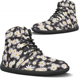 Женские ботинки без каблука зимой с широкой носочной частью, утепленные, для прогулок, уличные, противоскользящие, на щиколотку Pugasmiru, Daisy Pattern