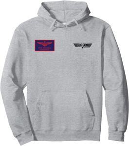 Худи с нагрудным значком Пита Митчелла Маверик из фильма Топ Ган, серая Top Gun