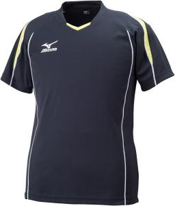 Волейбольная футболка Mizuno V2MA6087, тренировочная футболка, короткий рукав, впитывает пот, быстро сохнет, сухая, облегающий крой, унисекс, черный/салатовый