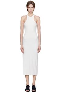 Белое платье-миди в стиле 90-х в рубчик Courrèges