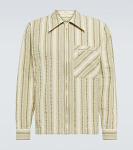 Атлантическая полосатая хлопковая куртка Wales Bonner, Green & White