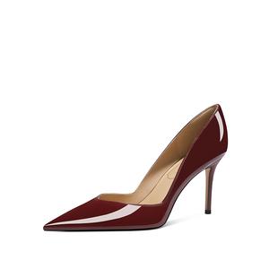 Женские туфли на тонком каблуке и высоком каблуке Zubumei, Burgundy