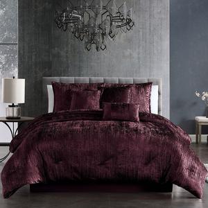 Комплект одеял Riverbrook Home Turin Crinkle Velvet из 7 предметов, цвет Plum