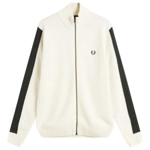 Вязаный кардиган в рубчик на молнии Fred Perry, экрю