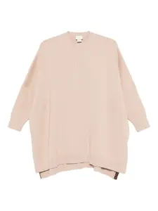 Вязаное шерстяное платье с логотипом Fendi Kids, нейтральный