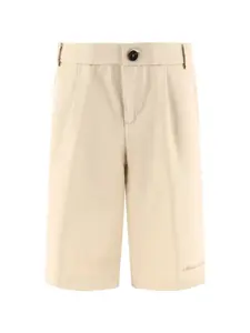 Шорты из смеси хлопка и льна FENDI KIDS, нейтральный