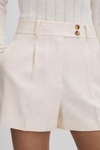 Приталенные шорты Millie со складками спереди Reiss, бежевый