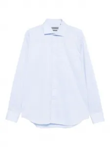 Хлопковая рубашка Corneliani, синий