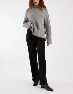 Широкие брюки Miss Selfridge в рубчик, черного цвета