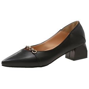 WUJI Женские туфли на платформе с массивным каблуком черные, цвет Black