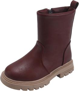 Детские сапожки для девочек, водонепроницаемые кожаные ботильоны с противоскользящей подошвой, дышащие, нюдовые, зимние зимние сапожки для малышей (размер A, 8-9 лет) Generic, 5.5-6 Years Little Child A