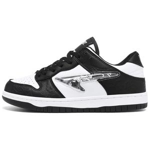 MEIKE Антискользящие износостойкие низкие скейтерские кроссовки унисекс черно-белые, цвет Black White