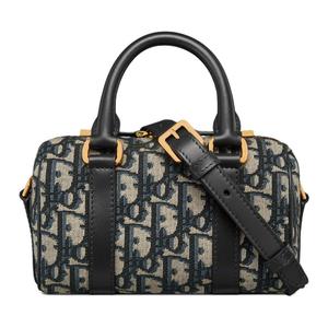 DIOR Кожаная сумка бостон с текстильной отделкой Кожаная сумка через плечо Кожаная сумка кроссбоди Женская миниатюрная кожаная сумка