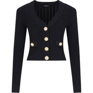 Кардиган с длинными рукавами на пуговицах BALMAIN, черный