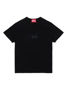 Футболка с вышитым логотипом Diesel Kids, черный