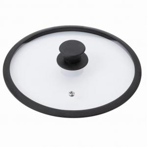 Krüger GL20S универсальная стеклянная крышка с силиконовым краем, Ø 20 см, прозрачная/черная