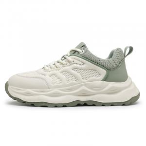 Нескользящие, износостойкие, дышащие, увеличивающие рост низкие кроссовки на массивной подошве для мужчин PNKE, White Green