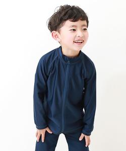 Защитная футболка с длинными рукавами и застежкой-молнией от УФ-излучения для школьных купальников Devirock, цвет 001-Navy-Navy