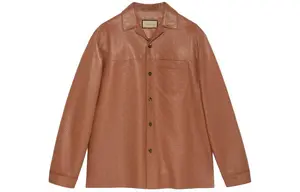 Кожаная куртка мужская коричневая Gucci, коричневый