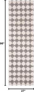 Ковер-дорожка SAFAVIEH, 69 x 244 см, Natura Collection, Black & Ivory, ручной работы из вискозы и шерсти, идеален для помещений с высокой проходимостью в гостиной, спальне (NAT407Z)