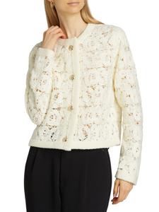 Кардиган Cece из смесовой шерсти Kobi Halperin, слоновая кость