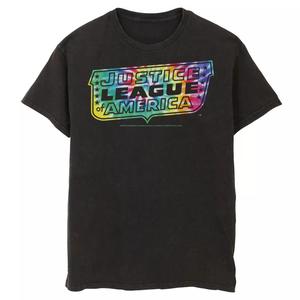 Мужская футболка с логотипом «Лига справедливости тай-дай», Черная DC Comics, черный