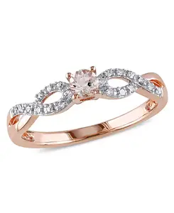 Кольцо с морганитом (1/6 карата tw) и бриллиантом (1/10 карата tw), покрытое розовым золотом, символ бесконечности Macy'S, pink