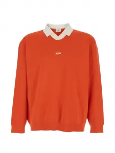 Вязаный свитер с воротником AUTRY, красный