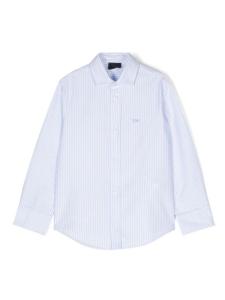 Fay Kids рубашка с вышитым логотипом, синий