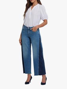 Джинсы Teresa с контрастными вставками и широкими штанинами NYDJ, Avenue Blue