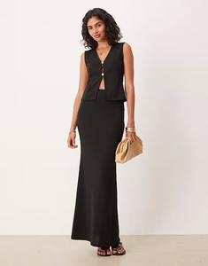 Юбка макси узкого кроя черного цвета Asos Design