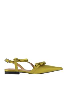 Балетки Ganni, лаймово-зеленый