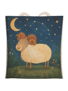 Mr. & Mrs. Panda Сумка-шоппер с изображением знака зодиака Овен (без надписи), белого цвета