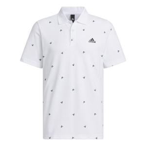 Футболка Adidas Fi Polo Aop Logo Printing Training Sports Short Sleeve Polo Shirt 'White', белый