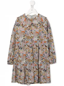 Платье миди с графичным принтом Il Gufo, серый