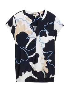 Блузка TOM TAILOR, цвет marine blue/Light blue