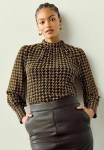 Блуза Next REGULAR FIT, Black/Gold Dogtooth/Black