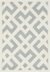 SAFAVIEH, 61 x 92 см, Ковер акцентный ручной работы Chatham Collection Grey/Ivory CHT719E геометрический премиум шерсть