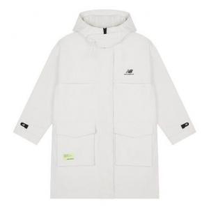 Куртка большой карман однотонная с капюшоном куртка белая New Balance, белый