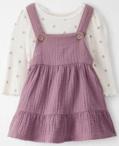 Детский комплект для девочек из двух предметов: сарафан без рукавов и топ из органического хлопка Carter'S, мультиколор