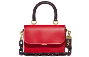 COACH Кожаная дорожная сумка Rogue Небольшая квадратная сумка Через плечо Маленькая женская сумка Красная Коричневая