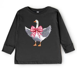 Футболка с длинным рукавом Valentine goose coquette для малышей The Juniper Shop, Black