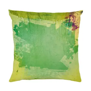 Подушка-обложка queence Абстрактный зеленый-желтый, двухсторонняя печать, подушка 40x40 см, с молнией Queence, Bedruckt