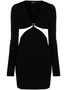 Dsquared2 платье мини с логотипом и вырезами, черный