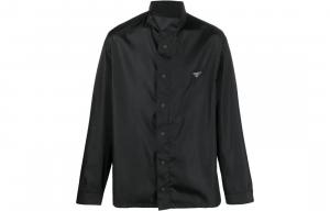 Рубашка мужская Prada с воротником-стойкой, черный