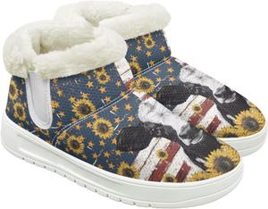 Женские зимние ботинки JoyLamoria с животным принтом, для прогулок, модные сандалии на платформе для улицы, Sunflower Star Cow