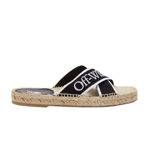 Сандалии Off-White Off-White Wmns Bookish Criss-Cross Espadrille Sliders 'Black White Beige', черный