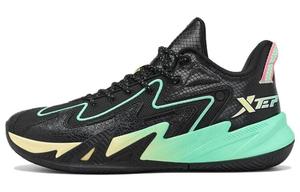 Баскетбольные кроссовки мужские низкие черные/зеленые Xtep