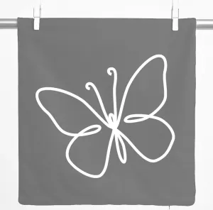 Декоративная наволочка Huuraa с силуэтом бабочки, подарочная, 40x40 см, серо-стальной хлопок, украшение в виде бабочки Hellweg Druckerei